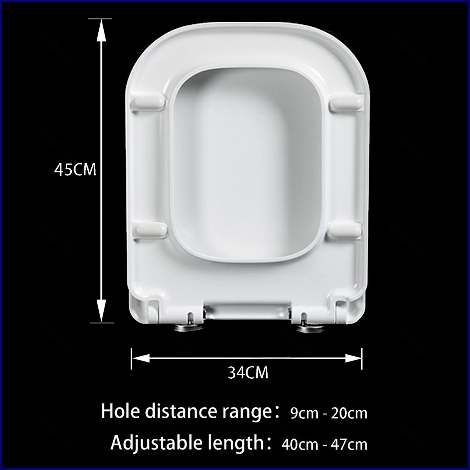 Tavoletta copri WC universale, con sistema di chiusura rallentata, facile installazione, per WC standard (bianco, 34 x 45 cm)