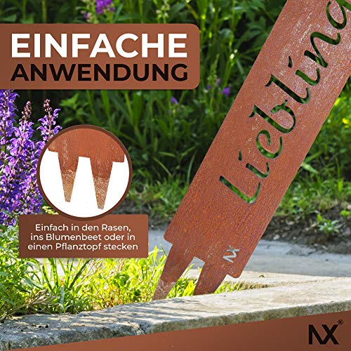 tradeNX "Lieblingsplatz-Gartenstecker aus Metall in Edelrostoptik – Wetterfestes Gartenschild – Gartendekoration im Vintage-Look - Image 6