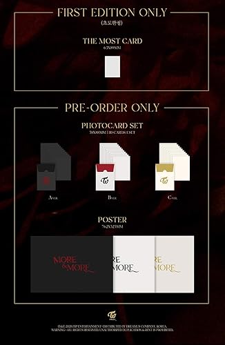 Miniatura 5 de JYP Twice - More & More (9º mini álbum)+juego de tarjetas de fotos extra (A+B+C ver. Set)