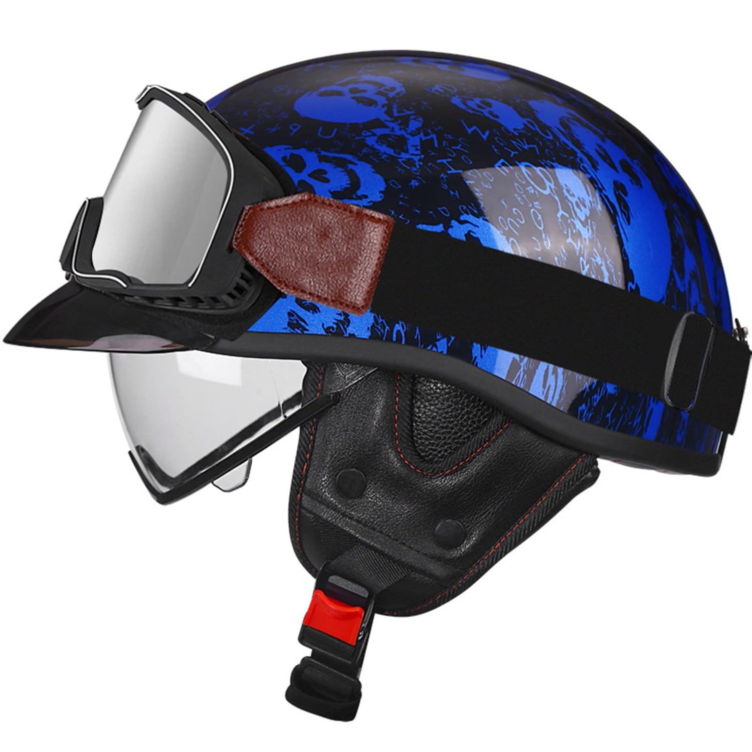 Cascos de motocicleta abiertos de ciclomotor con viseras para hombres y mujeres 7