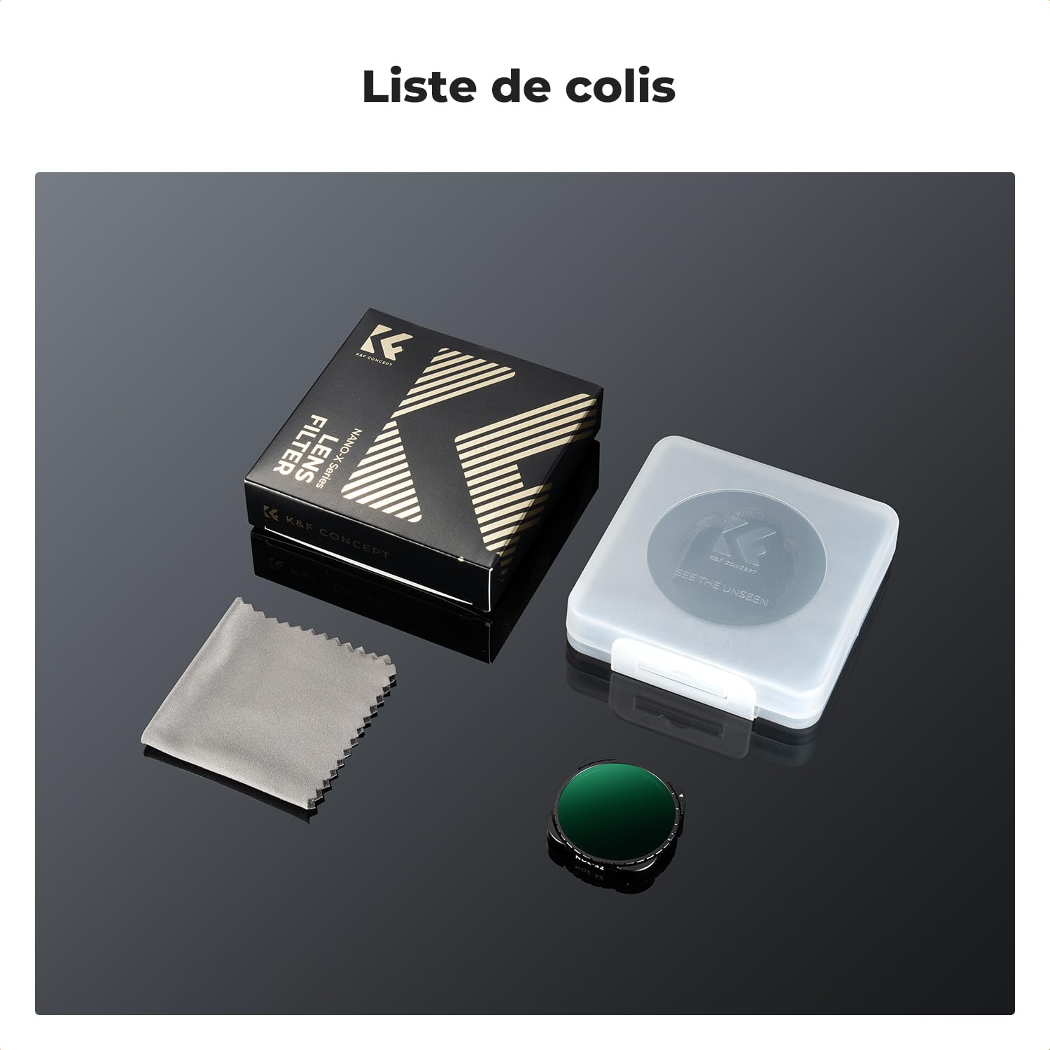 K&F Concept Filtre ND2-32 et Chiffon Compatible avec Gopro Hero 9/10/11/12/13 HD Étanche Anti-Rayures | Filtre variable densité neutre, HD étanche anti-rayures, chiffon inclus, compatible GoPro Hero 9/10/11/12/13, FG011