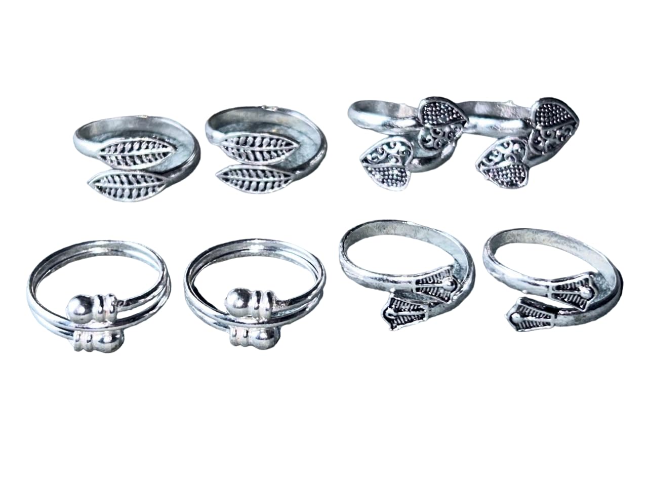 Women & Girls Metal Fancy Glossy finish Toe Ring Adjustable Bichiya/Leg Finger Ring_Combo_4 (A_C_P_110801_Silver)-image-29
