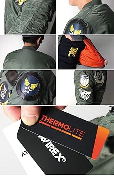 USNロゴ付きミリタリージャケット Amazon | (アビレックス) AVIREX アヴィレックス【MA-1