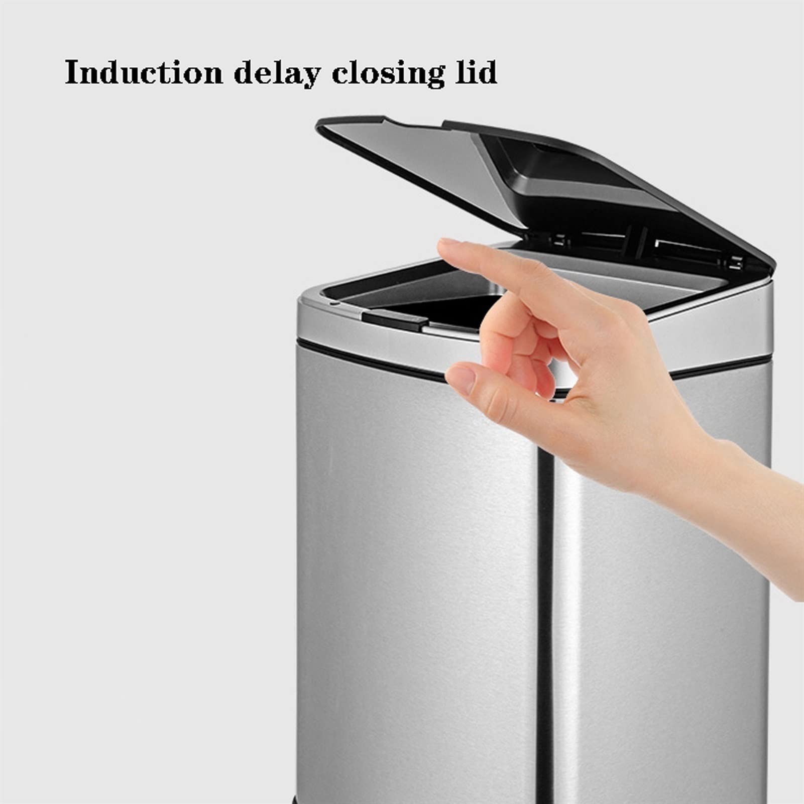Pattumiere per cucina con coperchio, cestino elettrico grande capacità per ufficio, 12 l/15 l, bidone della spazzatura elettrica grande capacità (Gold,12L)