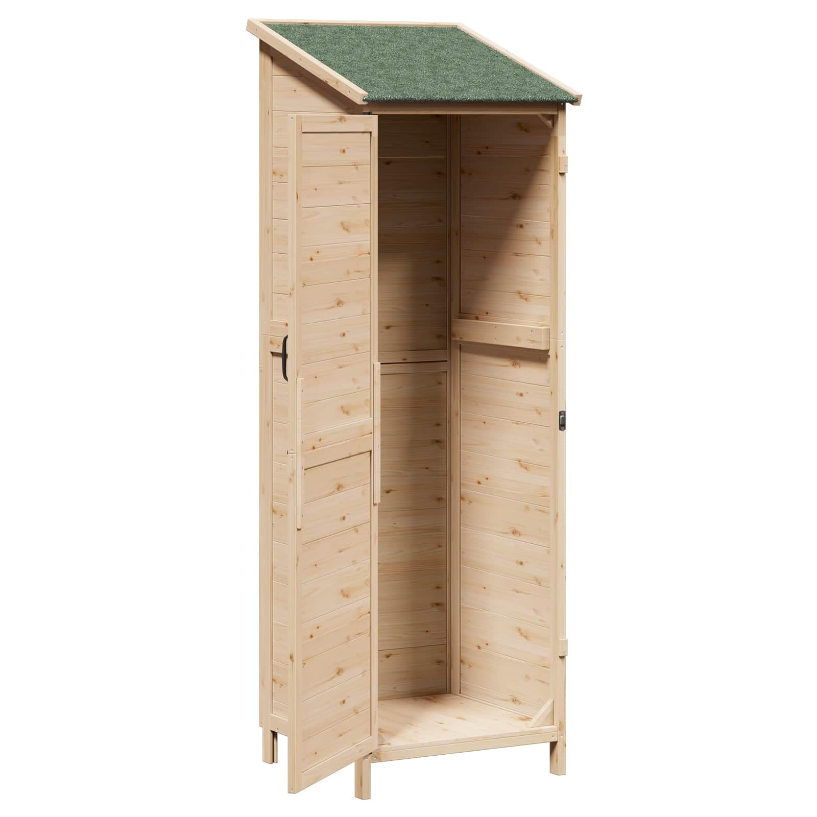 Gartenschuppen aus Fichtenholz 59,5 x 56 x 176,5 cm mit Asphaltdach für den Außenbereich