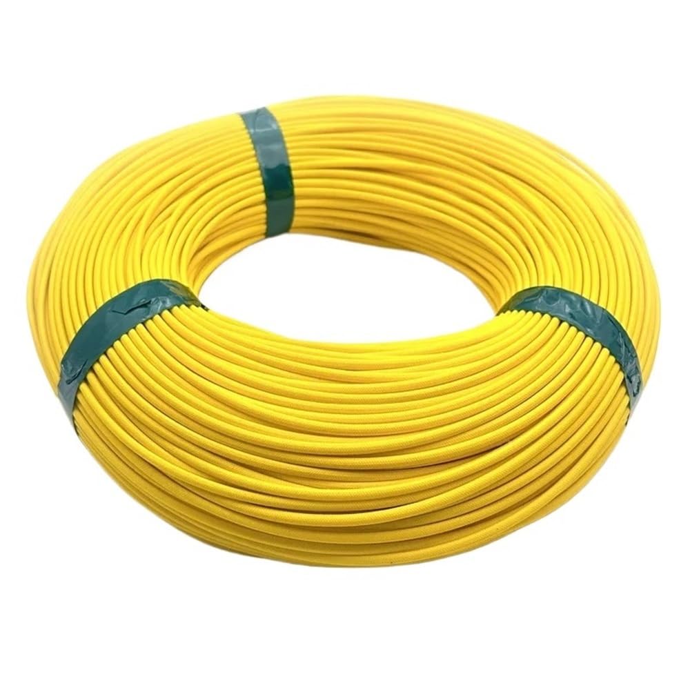 LOMNCHSG Wire Insulation Braid Fire Sleeve, Fiberglass Flexible Tube Braided Sleeve Silicone Resin High Temp Multicolor Multiple Sizes(Yellow,3MM*2M)