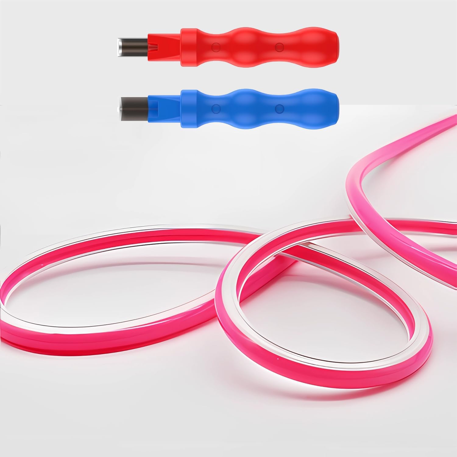 2/4PCS LED Neon Light Cutter Carving Knife Split Silicone Strip Cutter Round Right Angle Arc - View #9