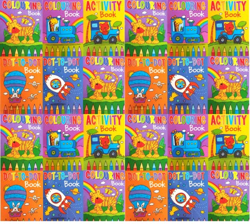 Youngland Confezione da 24 libri da colorare per bambini, formato A6, mini libri da colorare per sacchetti per feste