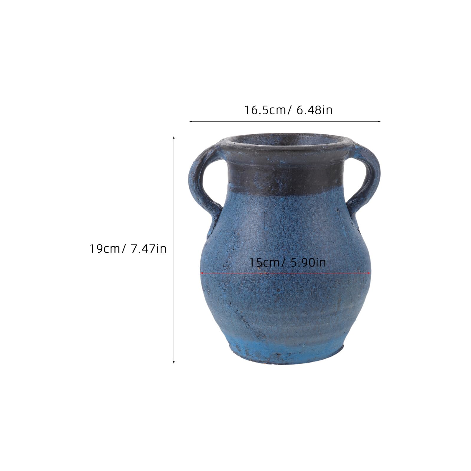 SOLUSTRE Rustykalny Wazon Ceramiczny Boho z Uchwytami Dekoracyjny Model Do Nauki Rysunku dla Początkujących Estetyczny Pojemnik Świeże i Suszone Kwiaty Praktyczna Pomoc Artystyczna