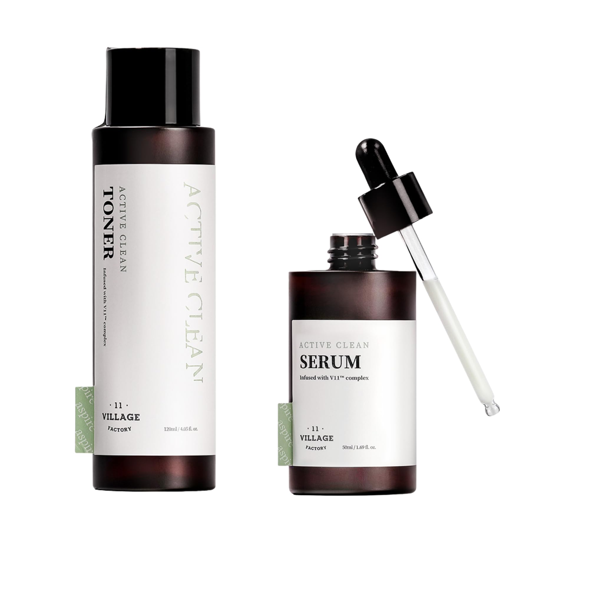 Active Clean Line Bundle with Face Toner + Face Serum for Acne Treatment with AHA BHA