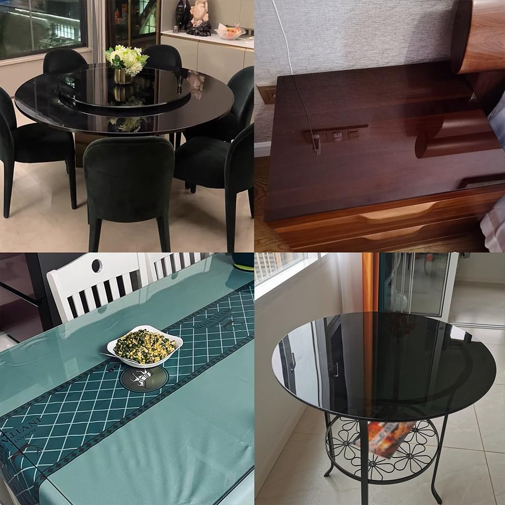 Mucola Glasplatte eckig 120x65 cm ESG Sicherheitsglas 6 mm Schwarz | Kaminplatte Funkenschutzplatte Bodenplatte Ofenplatte Kratzfest | Kaminofenplatte Tischplatte temperaturbeständig polierte Kanten