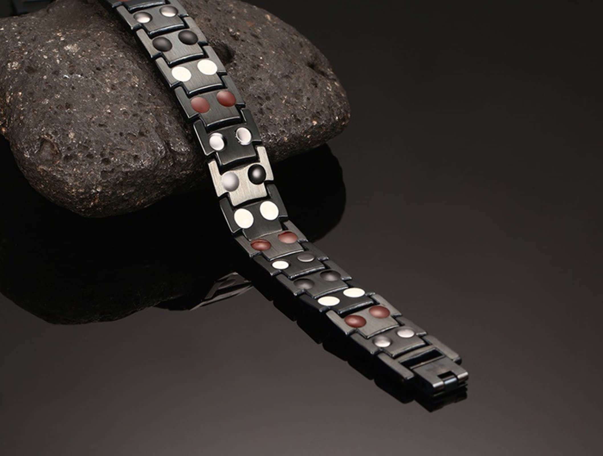 Braclets dla mężczyzn czarne, bransoletki ze stali nierdzewnej bransoletka dla mężczyzn 22,2 cm, 22.2, Bez kamieni szlachetnych