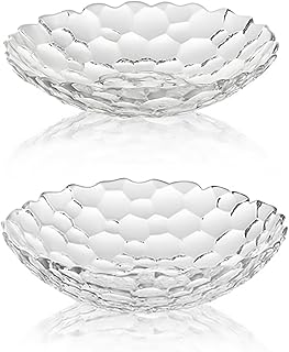 2 Pack Glass Fruit Bowl, Fruit Basket Holder, Crystal Fruit Bowl, Desser...