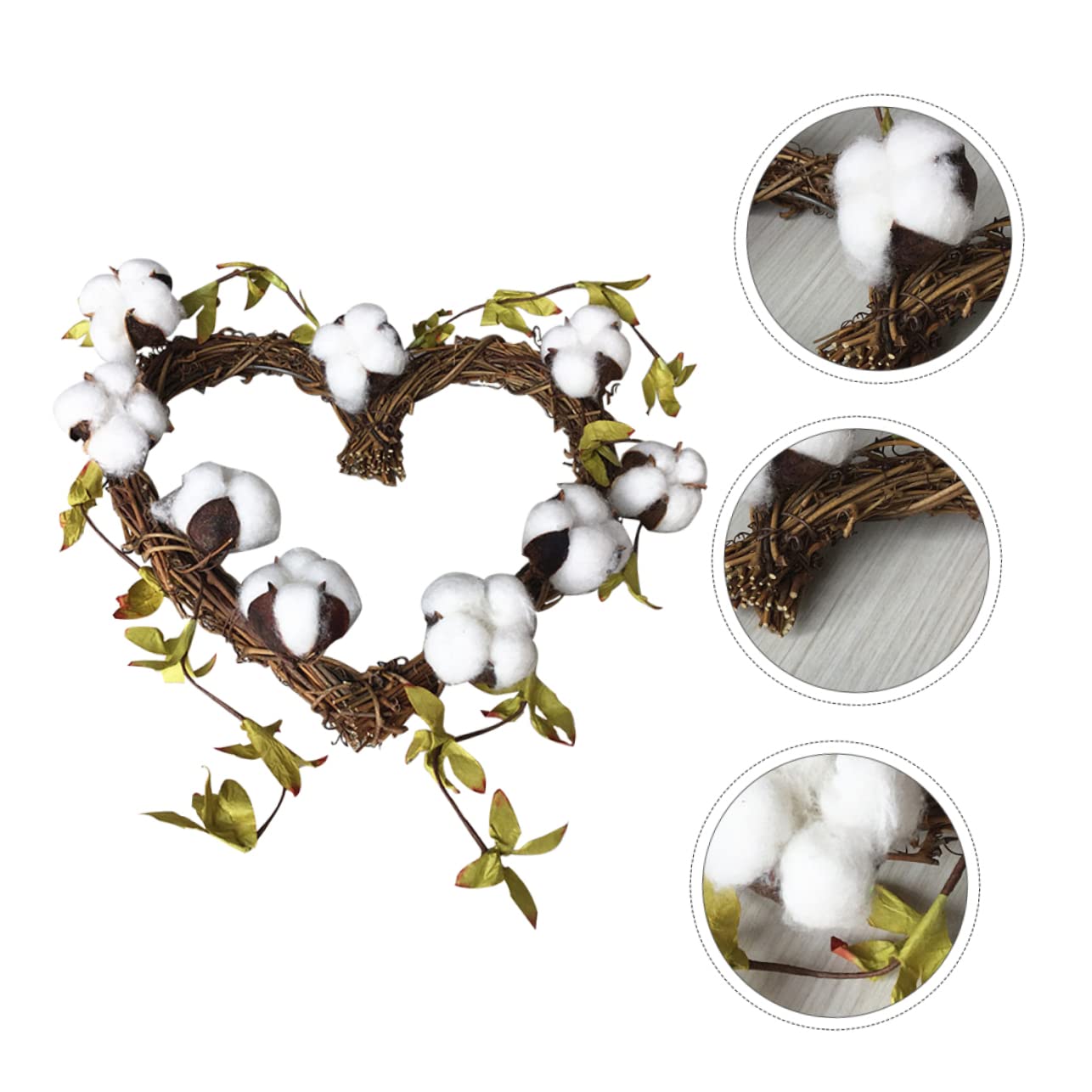 OUNONA Guirnalda de Algodón Artificial en Forma de Corazón para Colgar la Pared, Decoración para Fiestas y Salas de Estar