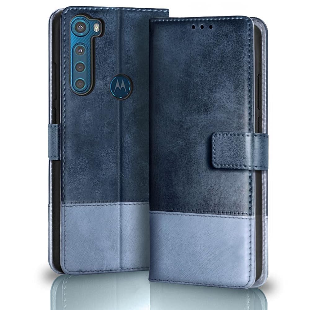 TheGiftKart Flip Back Cover Case for Motorola Moto One Fusion Plus | Dual-Color Leather Finish | Inbuilt Stand & Pockets | Flip Back Cover for Motorola Moto One Fusion Plus (Faux Leather, Blue & Sky) (B0CQRNB9L3) Amazon Price History, Amazon Price Tracker