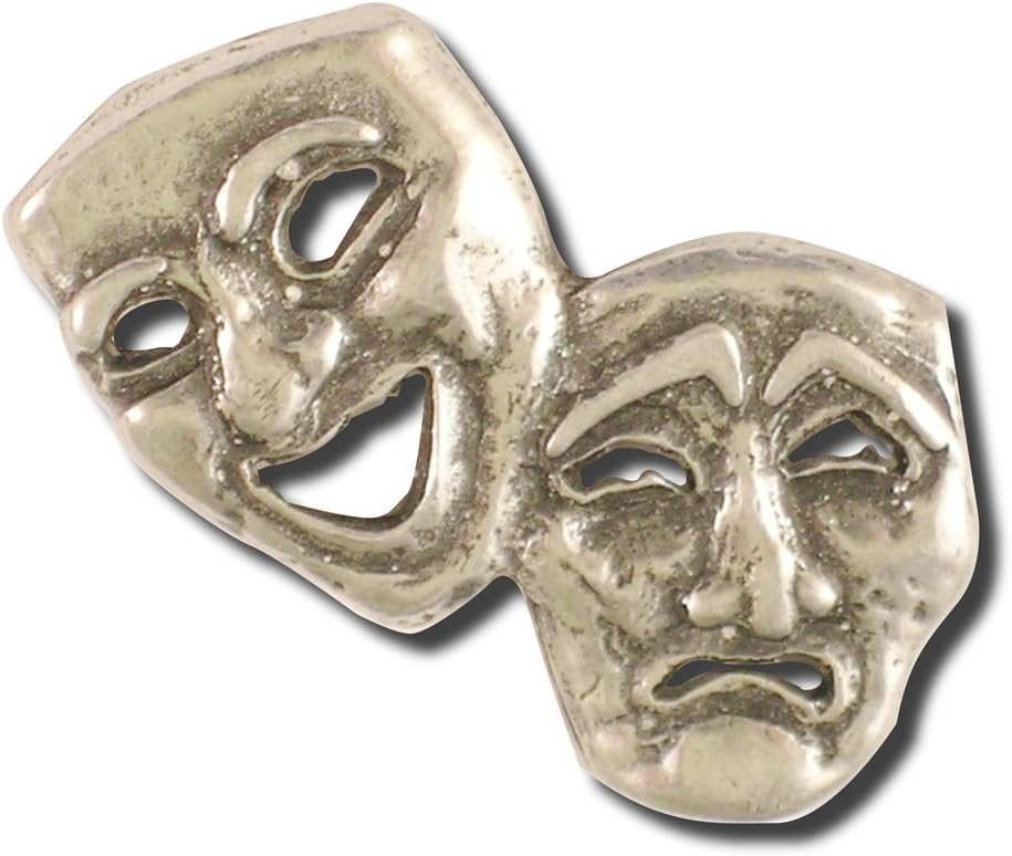 STOCKPINS Comedy and Tragedy Theater Mask Lapel Pin Jewelry, Pewter, no gemstone