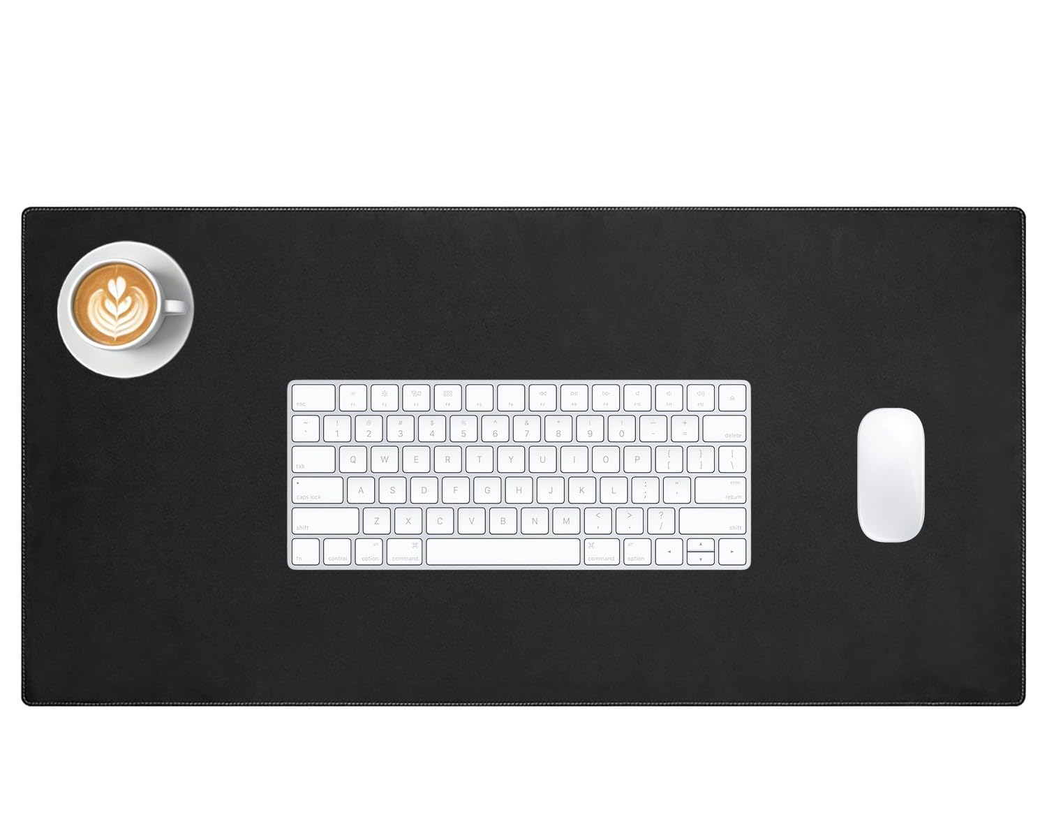 Sottomano da scrivania in vera pelle di grandi dimensioni 100x50cm, Protezione per scrivania in vera pelle, Tappetino per mouse antiscivolo di grandi dimensioni(Black,90x60cm)