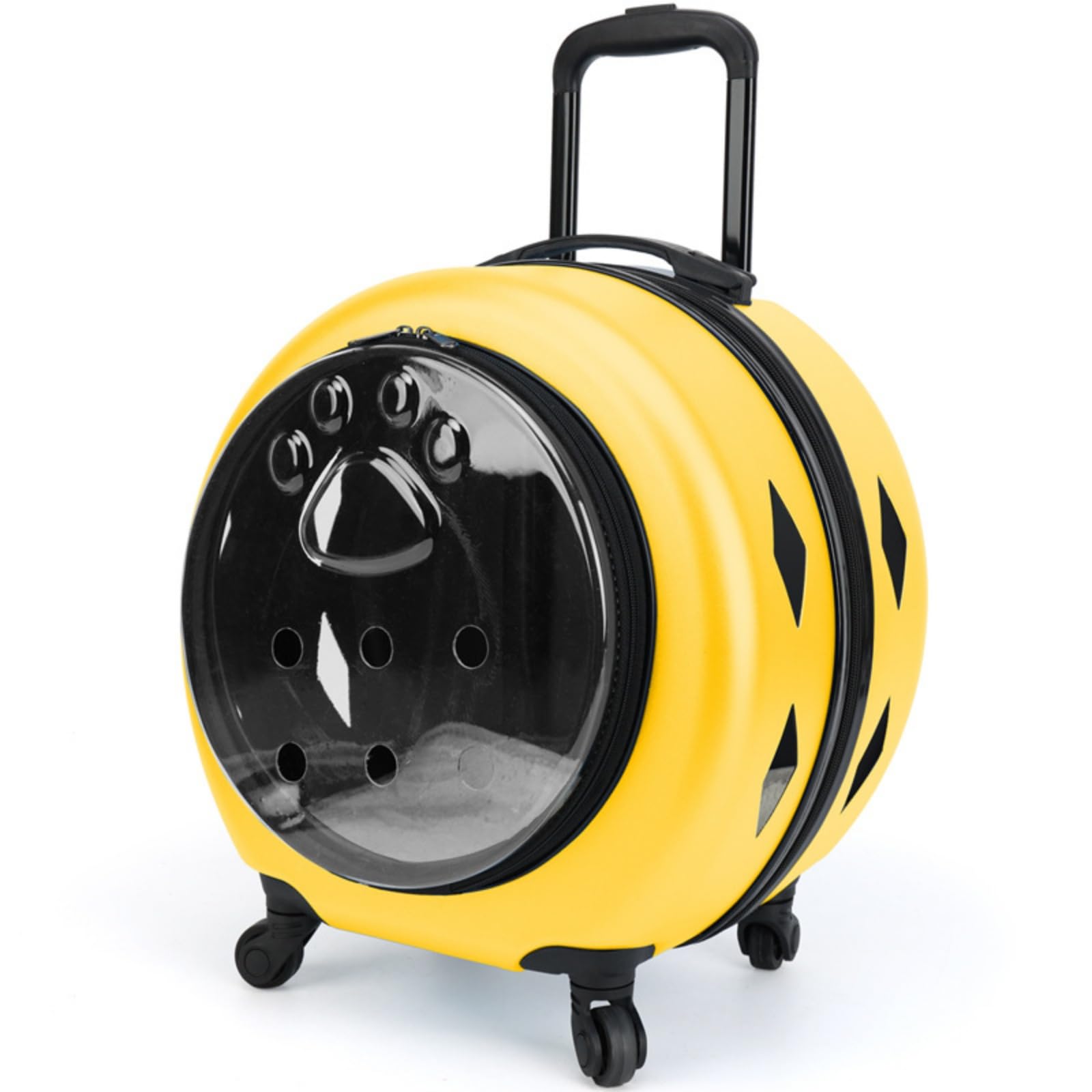 rockible Transportín con Ruedas Amplio Transportín con Asa Telescópica Reforzado para s Pequeños, Viajes, Amarillo