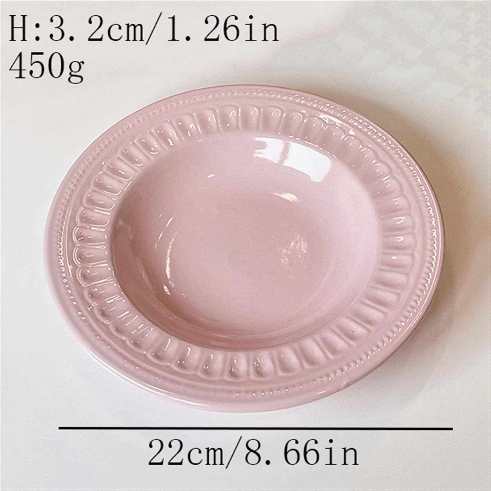 Platos Llanos Plato de Comedor Hogar Cocina Restaurante Café Plato de Postre Plato de Comedor Regular Plato Profundo Rosa Plato Plano Redondo Plato de Comedor Simple Rosa Platos Postre