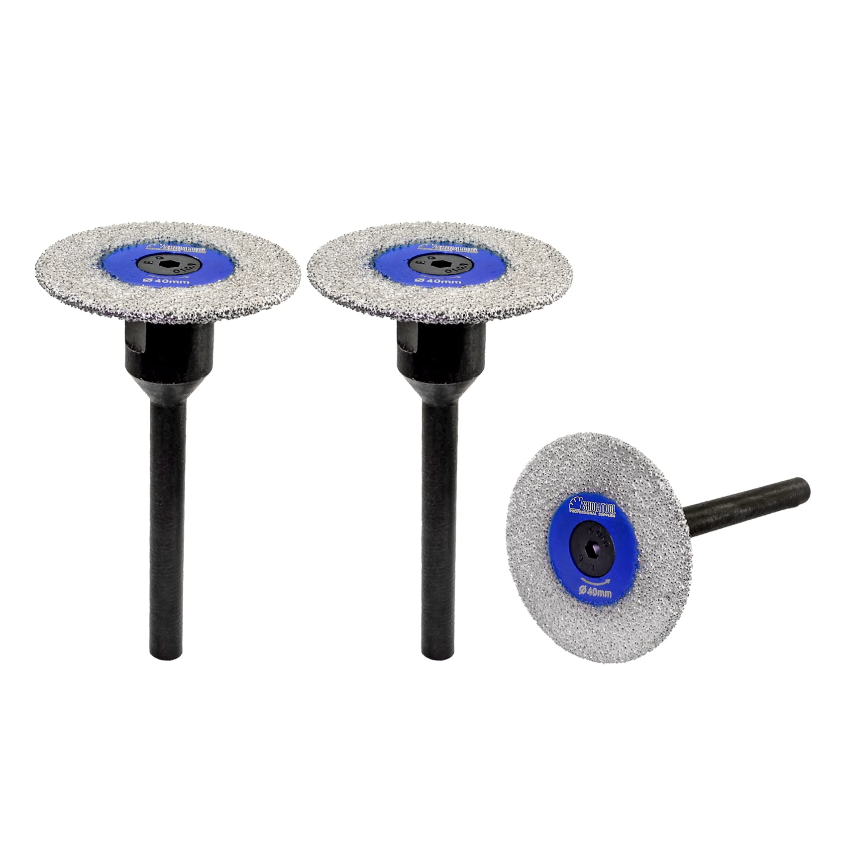SHDIATOOL Mini Diamond Saw Blades 40mm Cutting Disc with 6mm Shank for Marble Granite Stone Concrete Masonry on Drill 3pcs — image 1