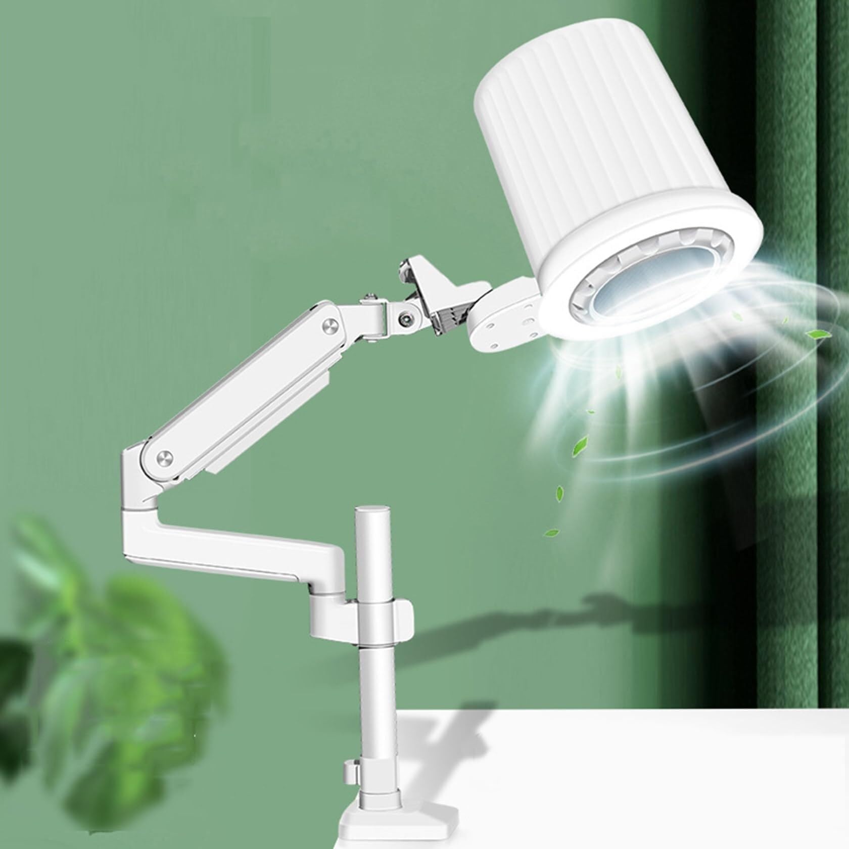 Nail Vacuum Cleaner, Professional Nail Dust Collector, Tooth/Nail Model Polishing Dust Suction Extractor with Fan 10 Speed and LED 5 Level Brightness for Manicure, Nail Art