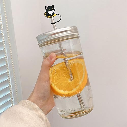 Miniatura 7 de 4 fundas de popote de silicona, reutilizables, para pajilla, lindo gorro de paja animado para adorno de paja Stanley de 0.39 pulgadas (39)