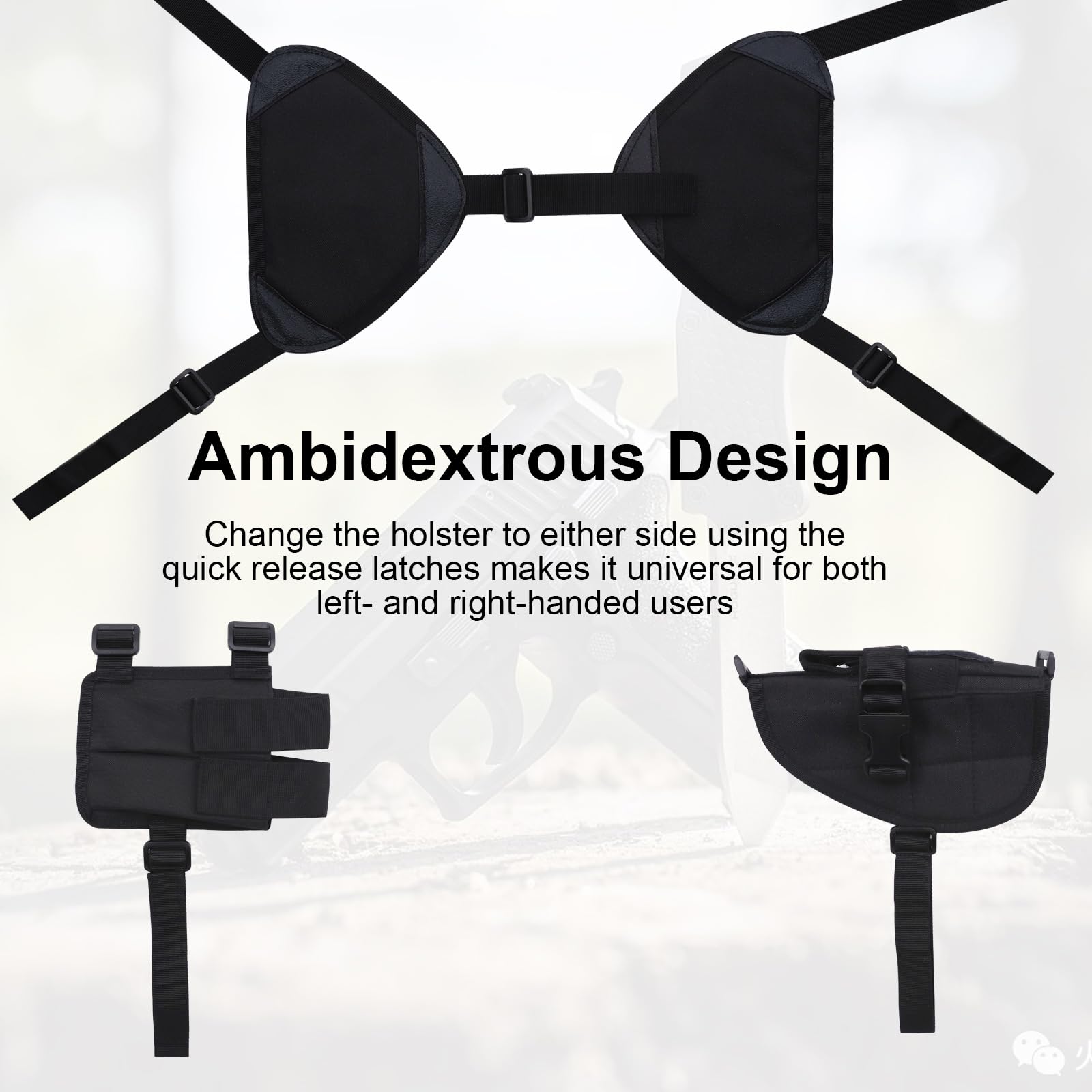 Funda de Hombro para Pistolas, 2-Pack de Fundas Verticales Ajustables para Pistolas con Doble Funda de Carga, Funda de Transporte Oculto de Alta Resistencia para la Mayoría de Pistolas
