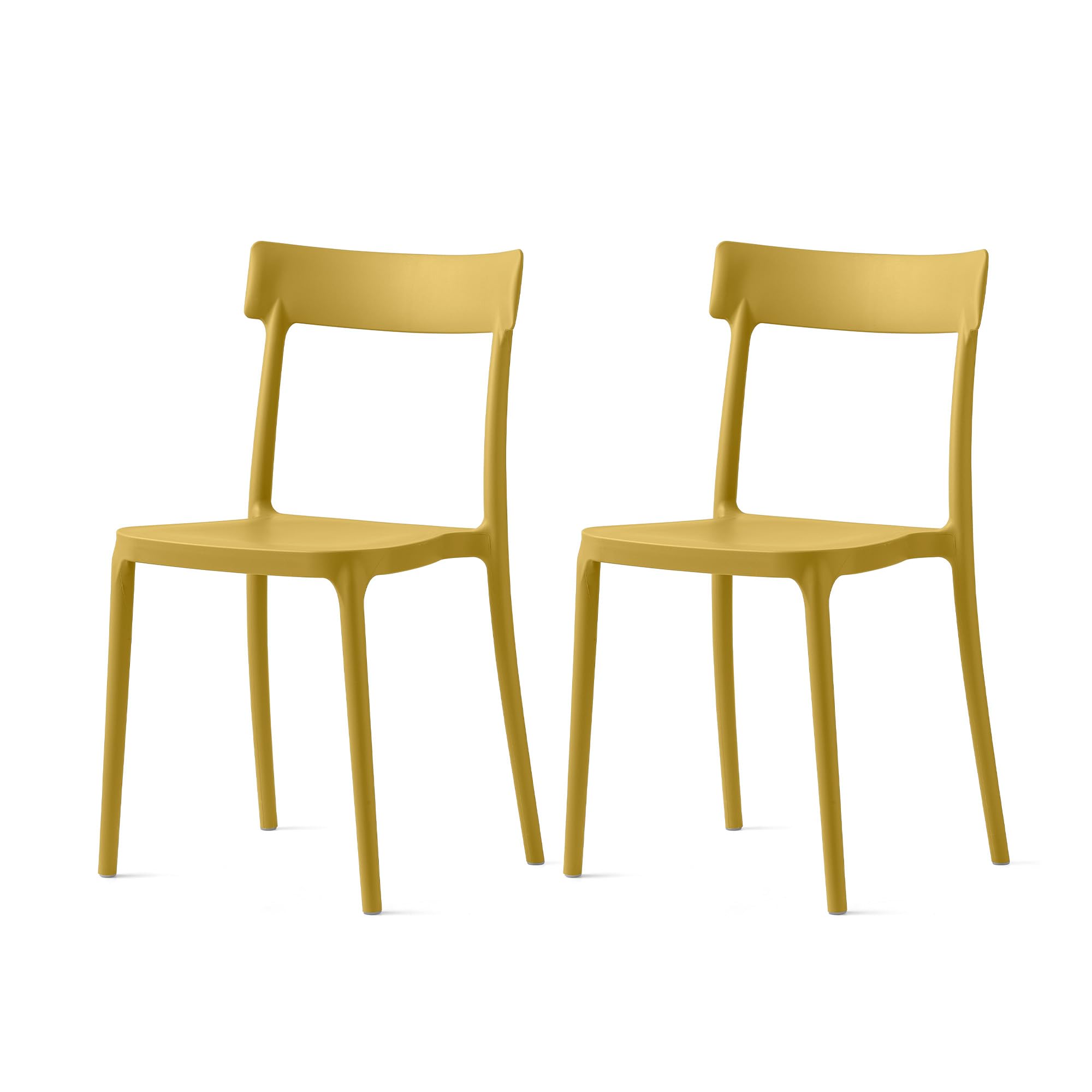 Connubia, 2 chairs ARGO polypropylene MATT MUSTARD