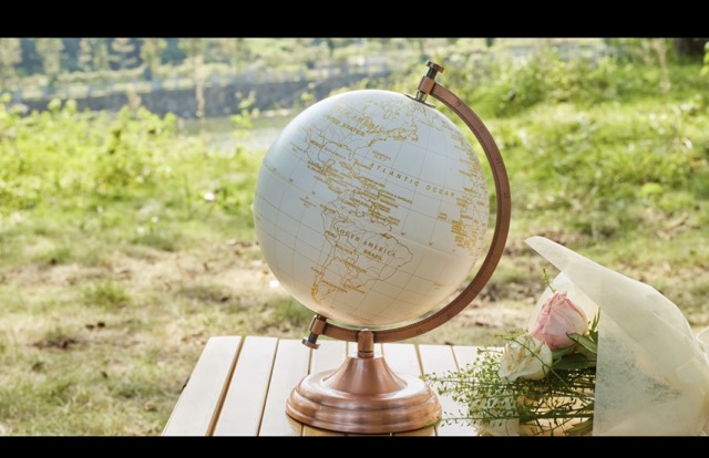 Mappamondo Vintage EXERZ 20cm Rosa Chiaro - Con Base Metallo, Educativo E Decorativo - Foto 6