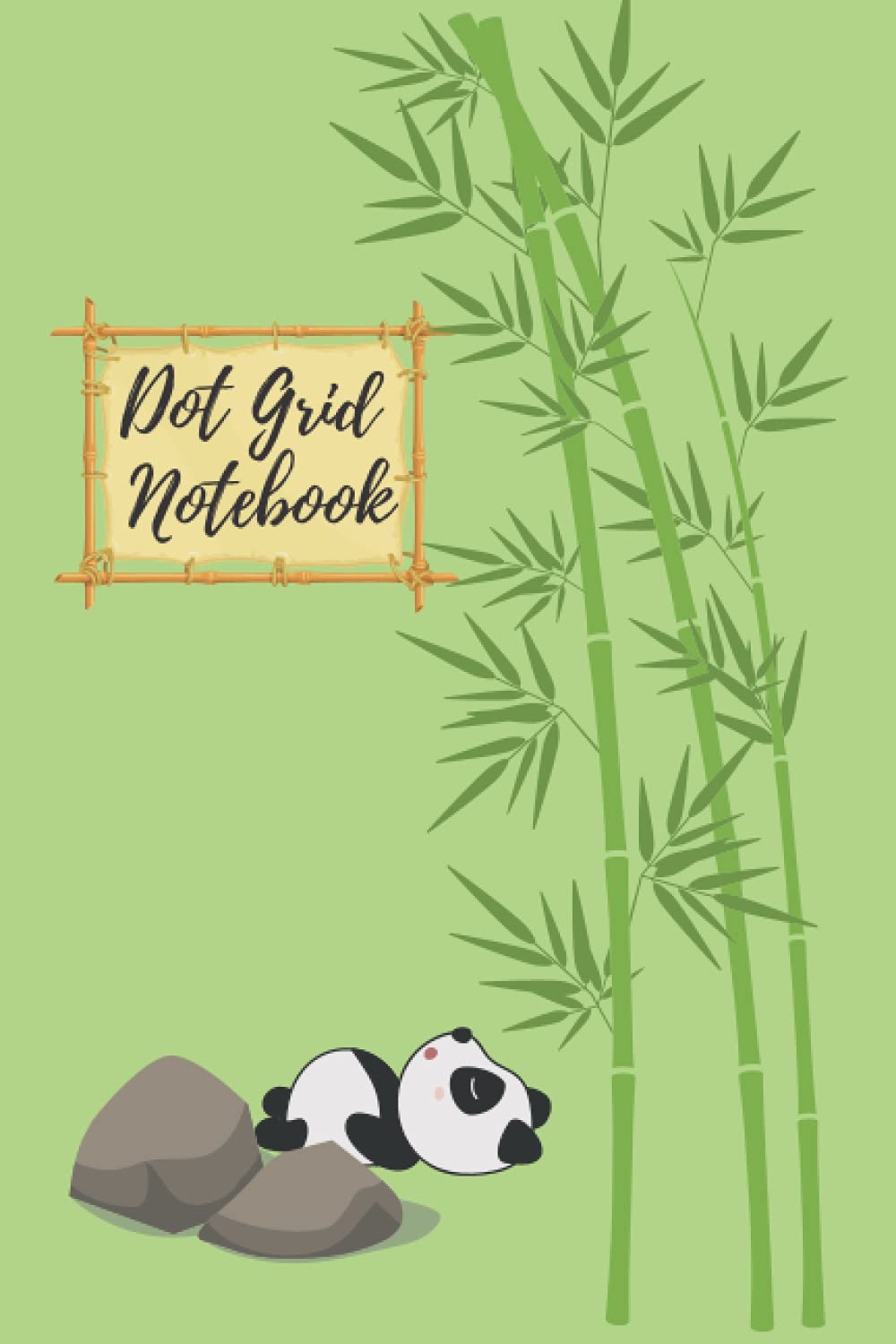 Bamboo en Panda Dot Grid Notebook: 6x9 inches / 120 pages Dot Grid Notebook