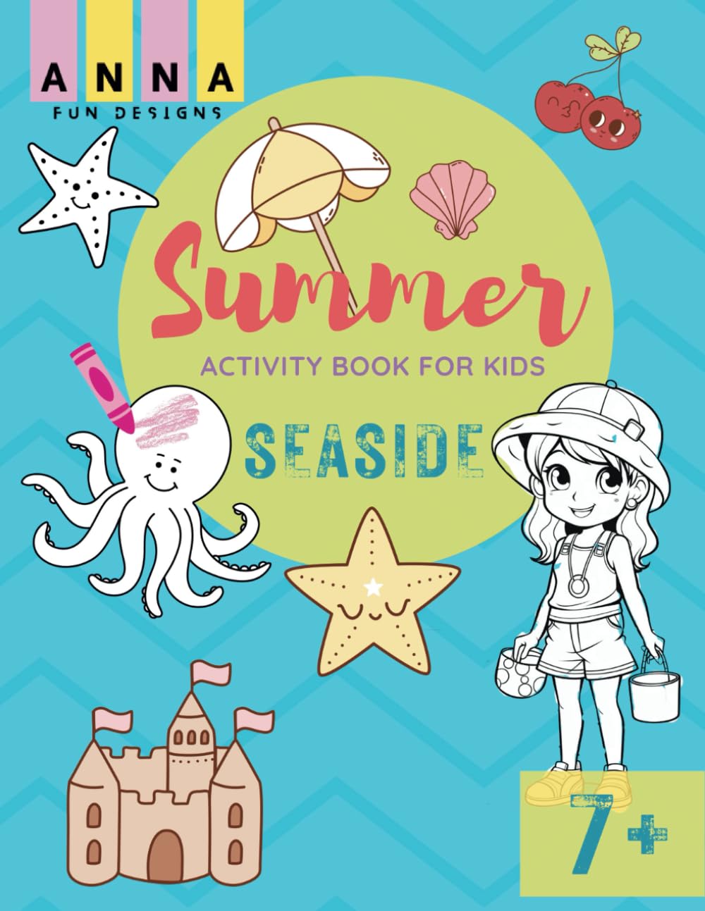 Summer Colouring and Activity Book for Kids - Seaside