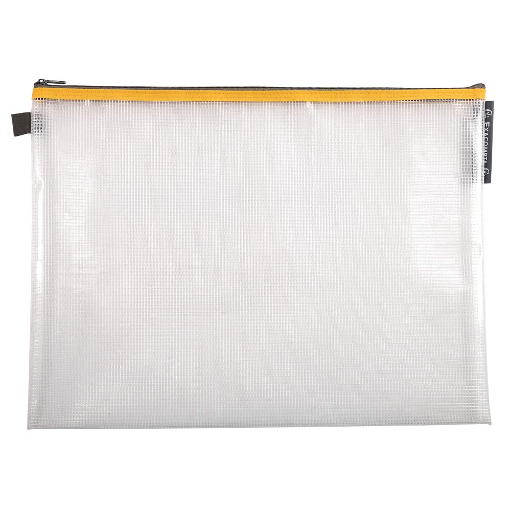 Exacompta - Réf. 34160E - 1 pochette avec fermeture éclair ZIP - En polypro souple et résistant pour ranger des fournitures, accessoires de beauté - Format à classer A3-5 couleurs aléatoires