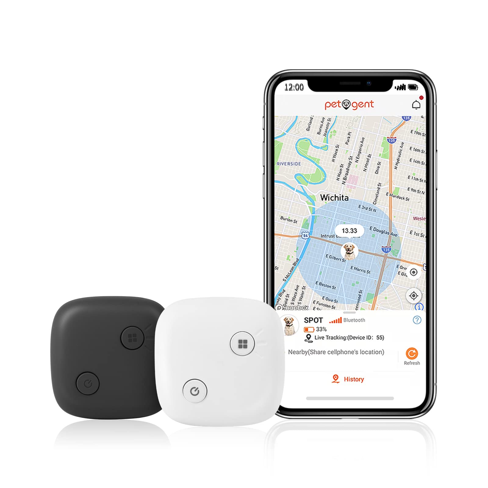 Petgent Upgraded Pet GPS Tracker for Dog Cat Collar - Real Time Location & Activity Monitor - Longes