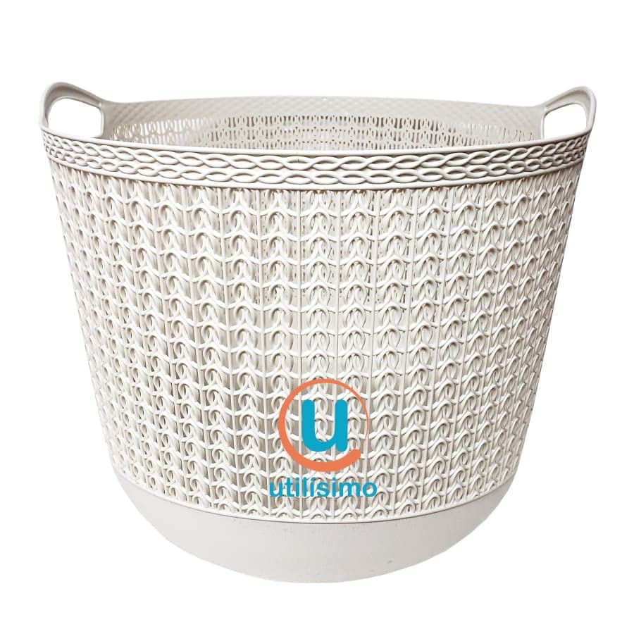 Listado de Cestos para Ropa Sucia de Plastico del mes. 49 CESTO CANASTA ROPA SUCIA REDONDA CON AGARRADERA PLASTICO (Blanco)