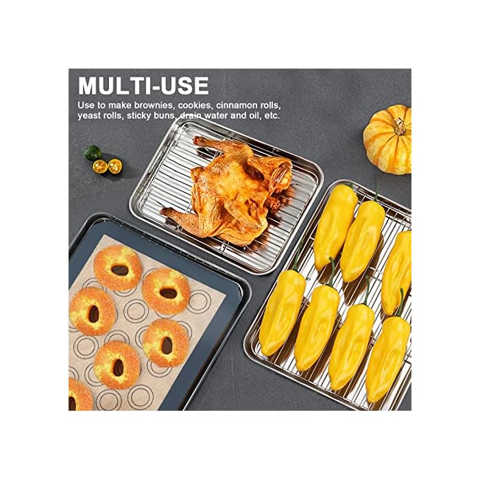 Buy KOMUEE 9Piece Baking Sheet, Cooling Rack with Silicone Mat Set (3