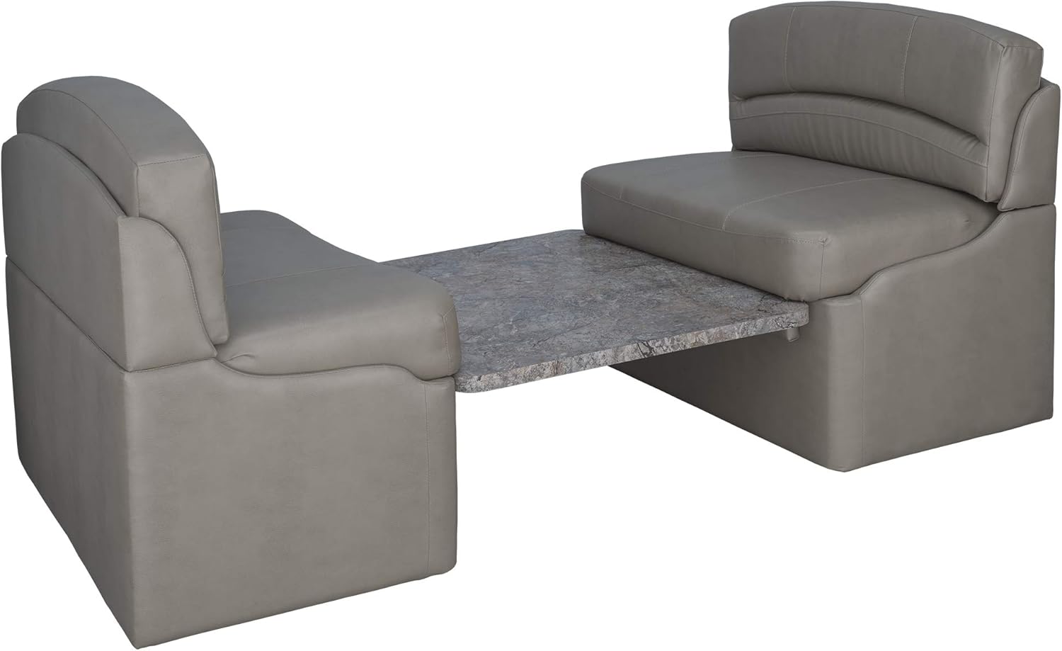 RecPro 44" RV Dinette Booth Set with Table and a Surface Mount Leg | Two Dinette Booths (Luna Imperial, Putty)