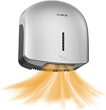 AIKE GentleAir Seche Mains Chauffant Silencieux, pour Maison & Salles de Bain, AC220V-240V, Argent Étoilé