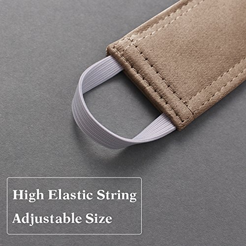 Image of PONY DANCE Baby Door Latch Cover Closer - Nursery Door Silencer with Strong Elastic Straps, Thick Solid Cushion for Noise Reduction, Prevents Slamming, 3 Pieces, 4W x 2L Inches, Mocha