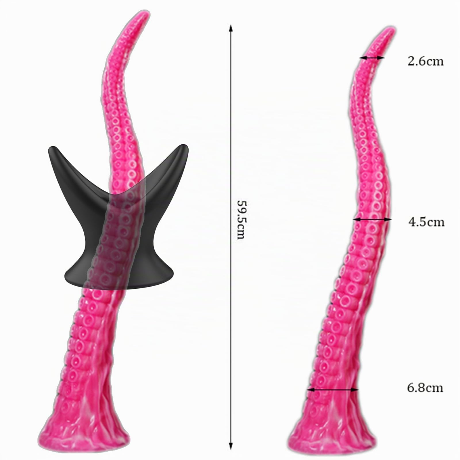 AMAZBEE Hohl Anal Plug und Tentakel Dildo Set Extra Lange Silikon Analdehner mit Saugnapf für Prostata Massage Tiefere und Erkundung BDSM Tunnel Plug im Monster Alien Design (L)