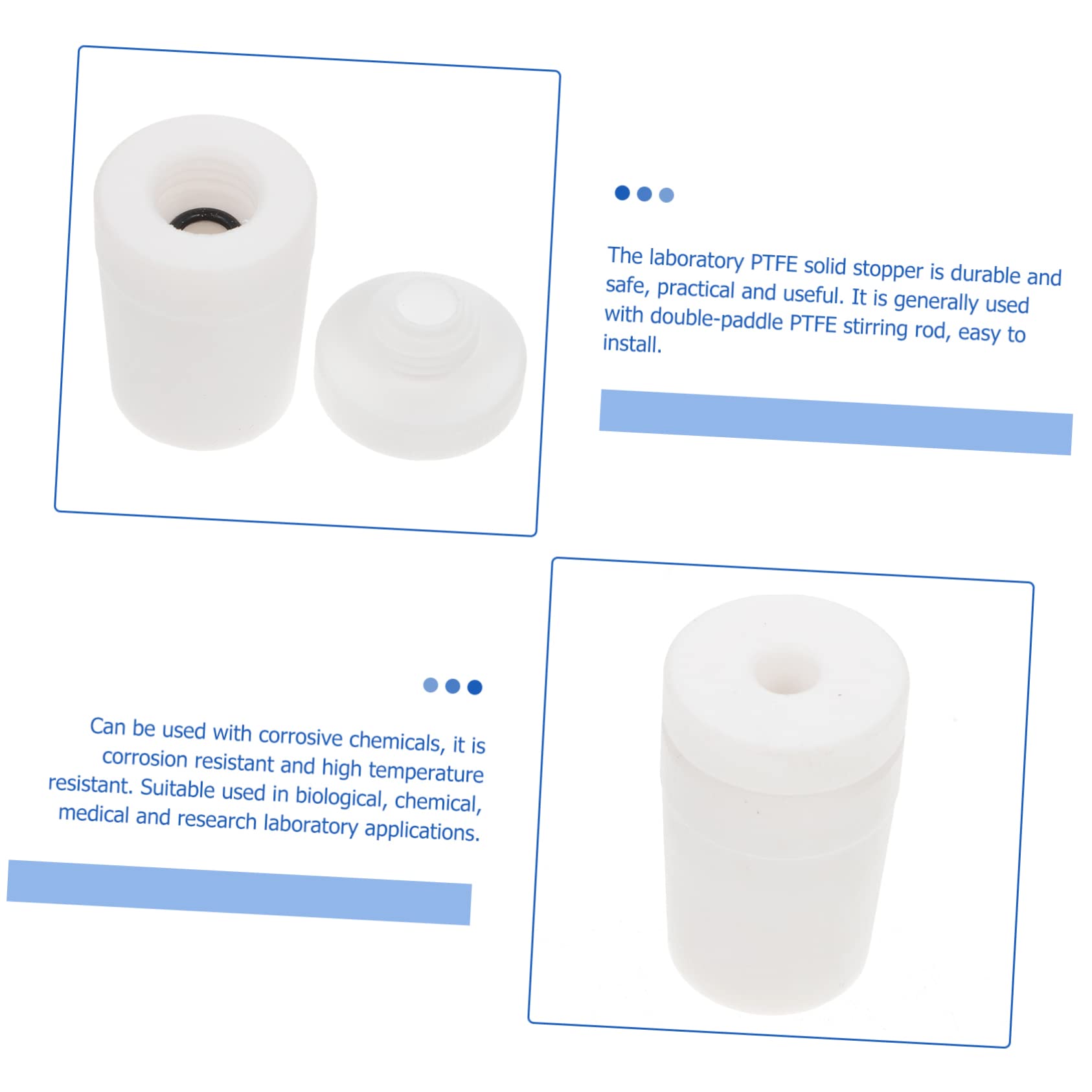 PTFE Stirring Plug Mixing Stirrer Laboratory Reagent Stirrer Stirring Plug Stirring Plug Stirring Tool Professional Stirrer Laboratory Stirrer Supply White VILLFUL