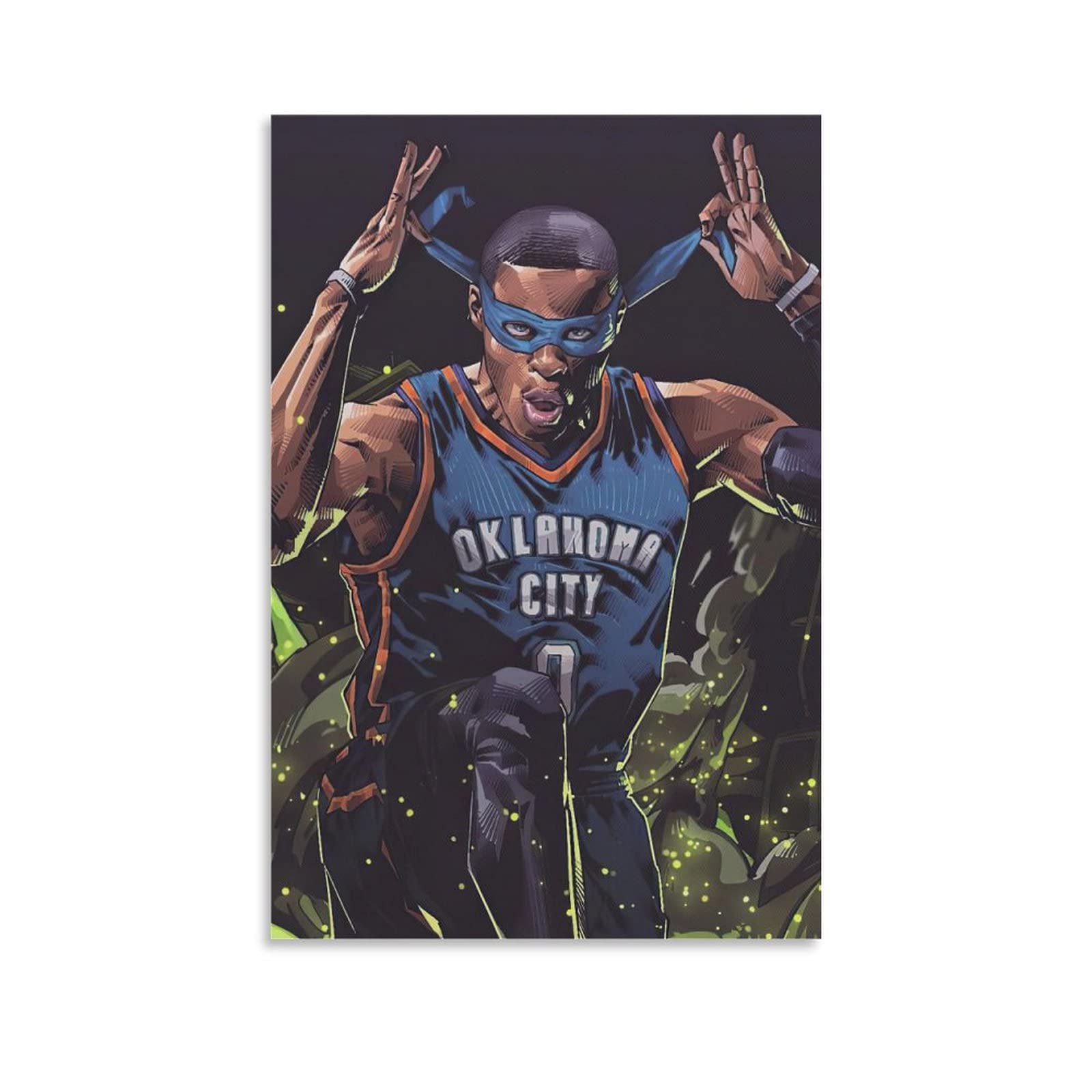 Russell Westbrook Poster Paper Dunk for Wall Decor Boys Bedroom Canvas Wall Poster Signed Inspirational Posters Unframe-style 16x24inch(40x60cm)