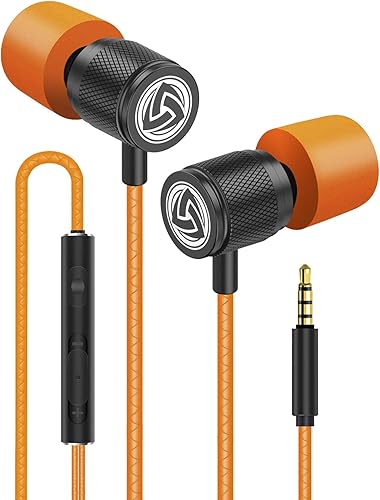 LUDOS Ultra In Ear - Audífonos con cable, micrófono y control de volumen, con espuma viscoelástica, cable reforzado, graves, compatibles con iPhone,