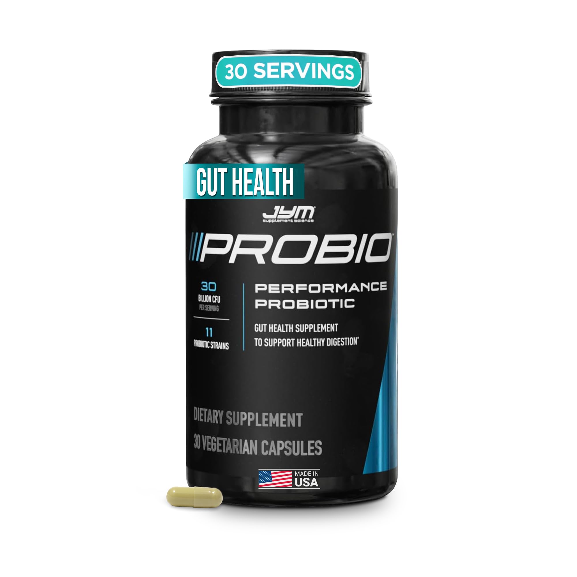ProBio JYM Performance Probiotic, Heart, Gut, Immune Health, Athletic Recovery, and Body Composition for Men & Women, 30 Day Supply