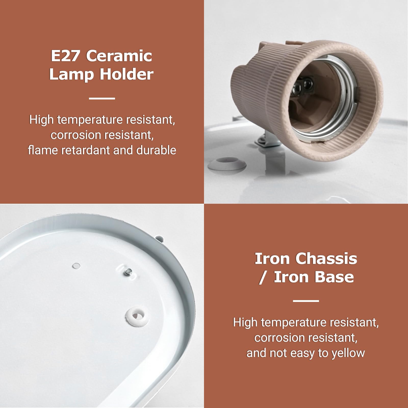 Lampe anti-explosion E27 60 W pour sauna blanc chaud ovale étanche résistante à la chaleur