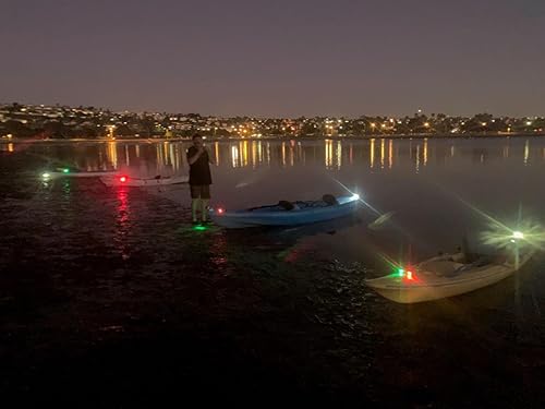 Miniatura 13 de Botepon Kayak Lights for Night Kayaking, Battery Operated Red and Green Navigation Lights for Dinghy, Canoe, Jetski