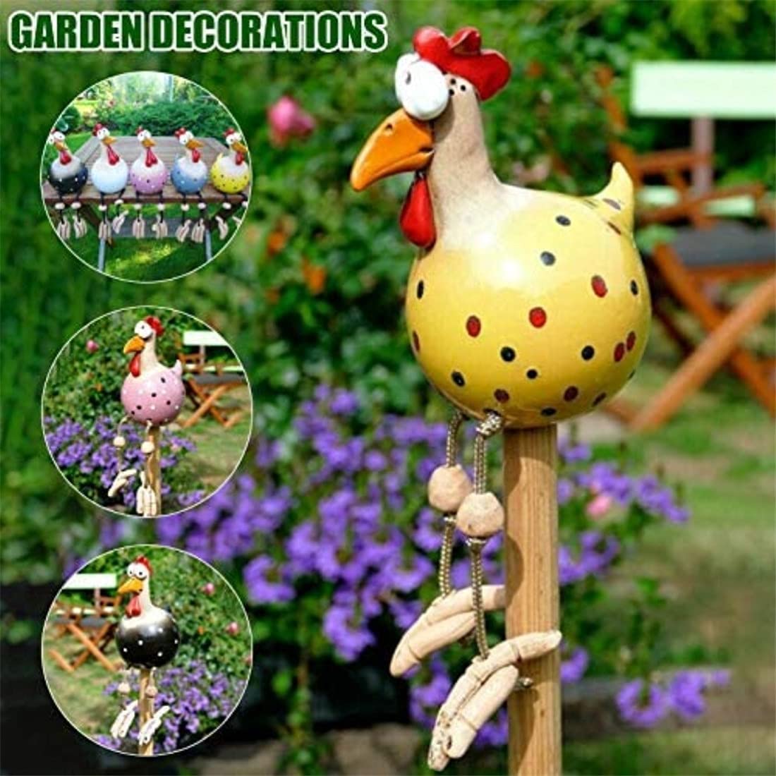 Hidyliu Statue De Jardin Poule En Résine - Déco Extérieure 25cm Hidyliu Statue De Jardin Poule En Résine - Déco Extérieure 25cm