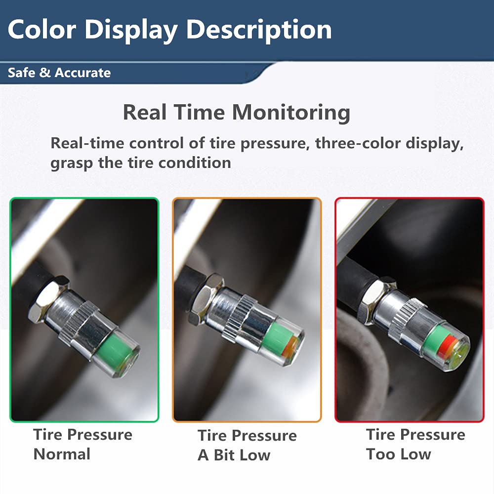 4 Sensori Di Pressione Pneumatici TPMS, Valvola Metallica Argento Per - Foto 9