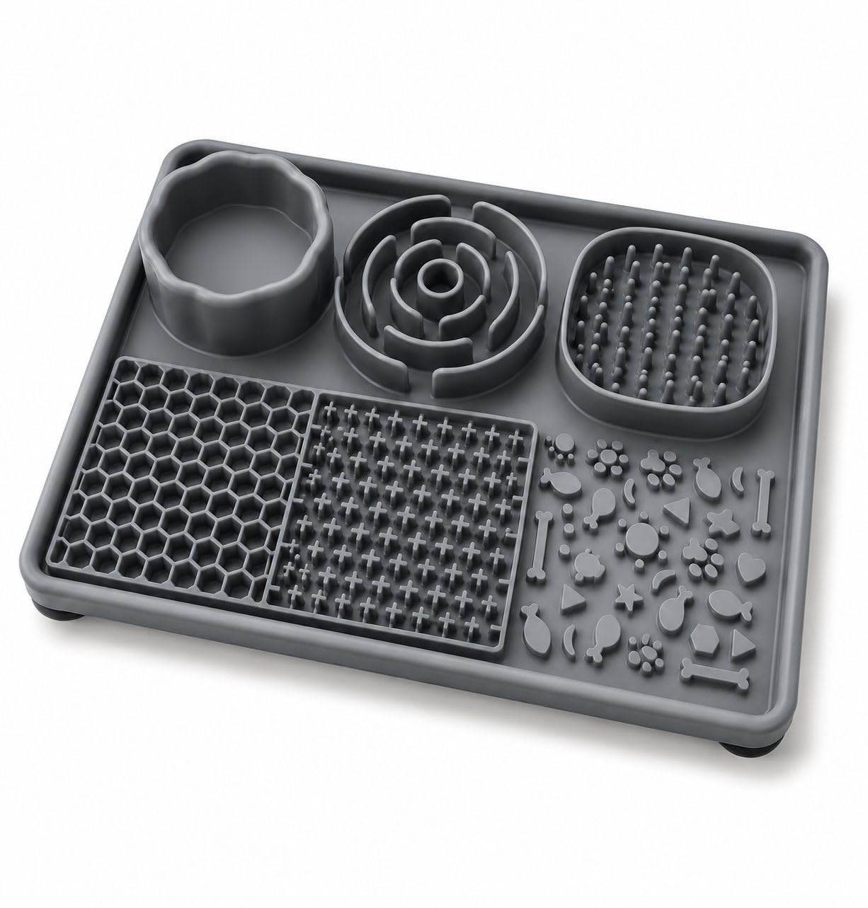 ZENPAW Tappetino da Leccare Cane e Gatto, Lick Mat Cane in Silicone, Slow Feeder Antingozzamento, Tappetino Antistress per Cani, Antiscivolo e Lavabile