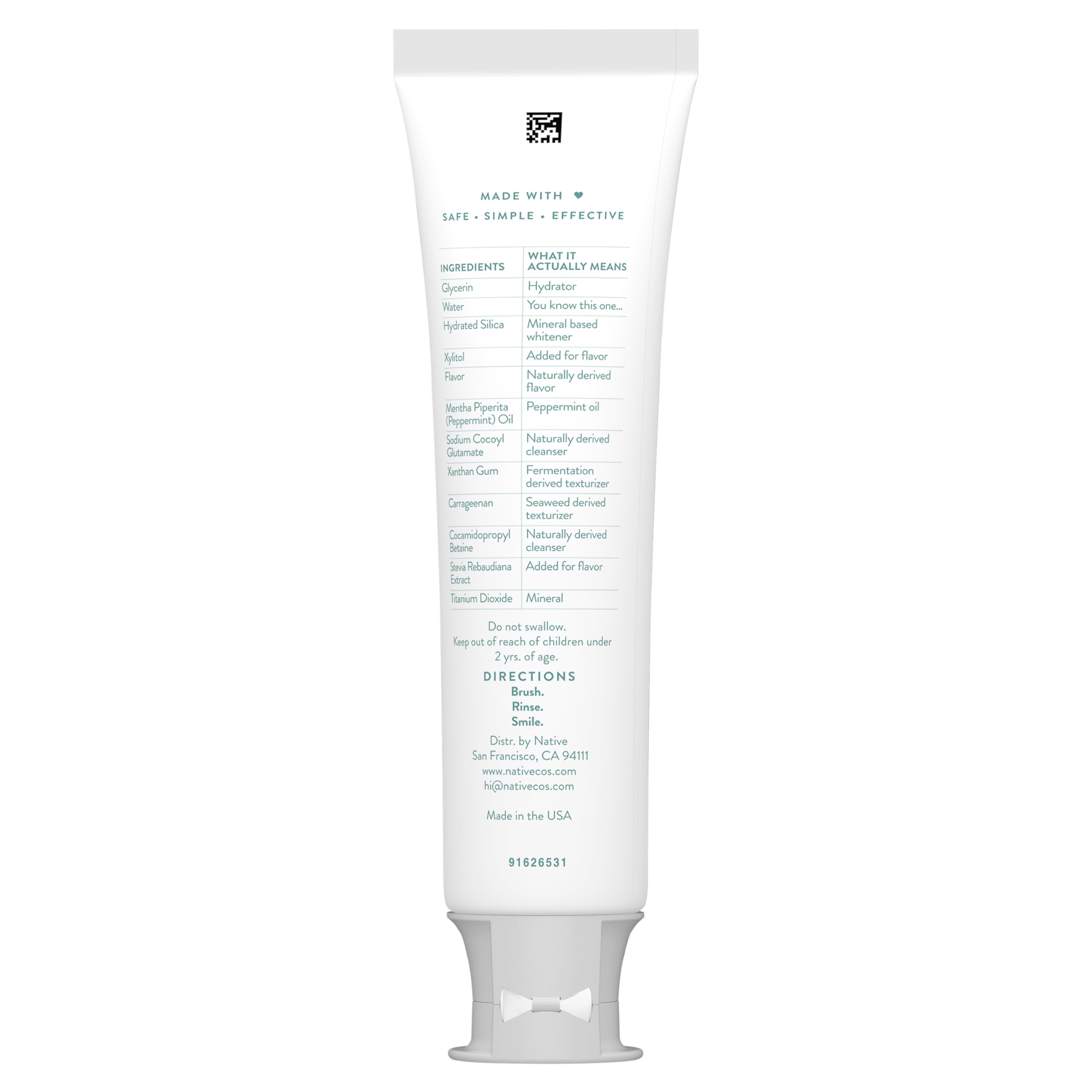 Native Fluoride Free Toothpaste, Whitening - for Adult, Kids 2+ Oral Care - Wild Mint & Peppermint Oil Flavor, 4.1oz (Pack of 3)