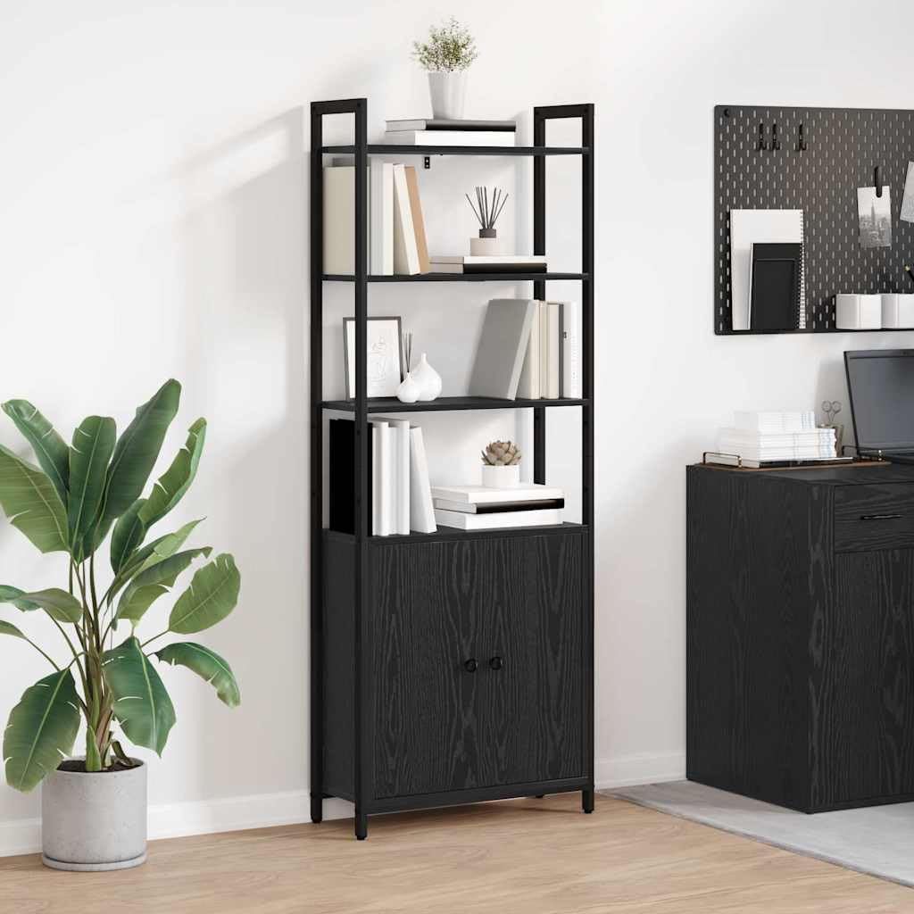 Generico Armadio per Libri Rovere Nero 60 x 24 x 161 cm,Nero,20.82kg,883856
